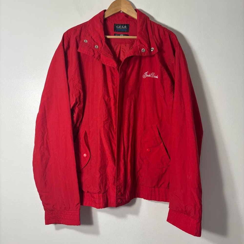 Gear For Sports Jack Daniels Windbreaker Jacket Mens Size M Red Good